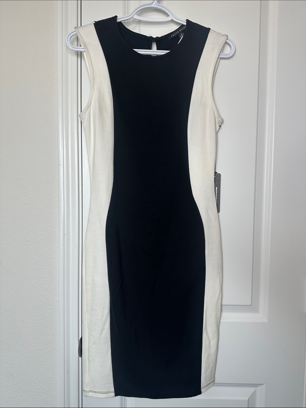 Haute Monde Black and White Panel Sheath Dress